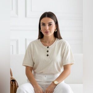 Madewell Women's Cream Button-Up Top